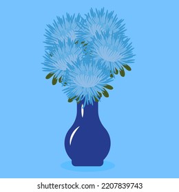 bouquet of asters in a vase