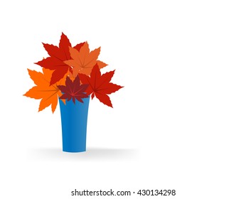 bouquet of autumn leaves on a white background