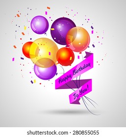 bouquet of balloons in the birthday gift