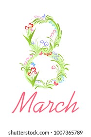 Bouquet with beautiful spring flowers for 8 March