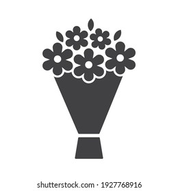 Bouquet, black pictogram illustration on white background.