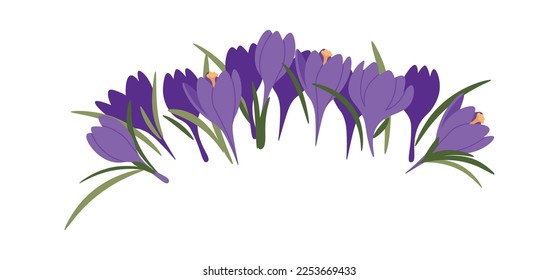 Bouquet con un icono plano de croco violeta brillante. Ilustración del vector