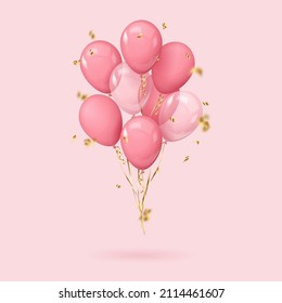 Shiny Pink Balloons Joined Together, With Bow. Vector Illustration. Royalty  Free SVG, Cliparts, Vectors, and Stock Illustration. Image 70080810.