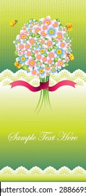bouquet and butterflies template