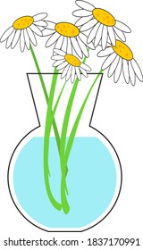 a bouquet of chamomiles in a vase	
