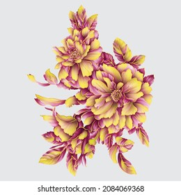 bouquet of chrysanthemums , doting flower bunch, textile bunch