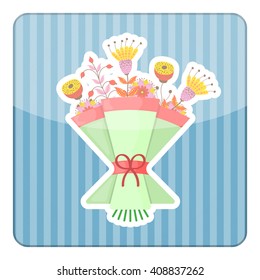 Bouquet colorful icon
