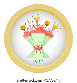 Bouquet colorful icon
