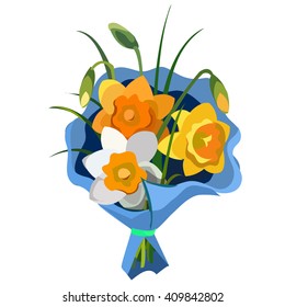 A bouquet of daffodils. Vector illustration.