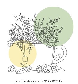 A bouquet of daisies in a cup.