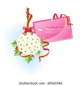 Bouquet of daisies decorated postcard