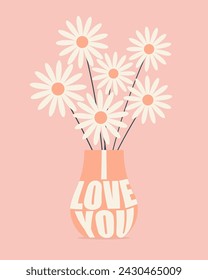 Bouquet of daisies in a vase