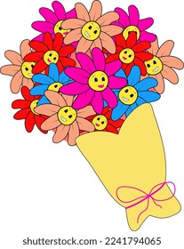 bouquet of daisy flowers in the style of 2000s
