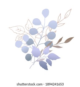 Bouquet of decorative leaves. Vector illustration.