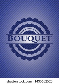 Bouquet with denim texture. Vector Illustration. Detailed.