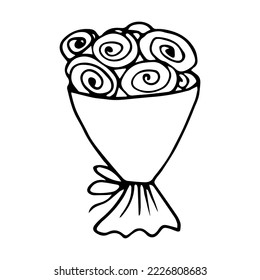 Bouquet doodle style vector