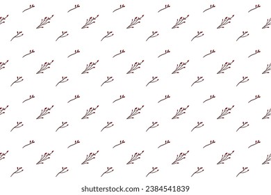 Bouquet of dry branches as seamless pattern background