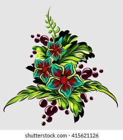 Bouquet of exotic flowers