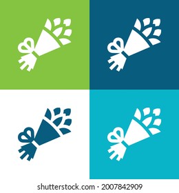 Bouquet Flat four color minimal icon set