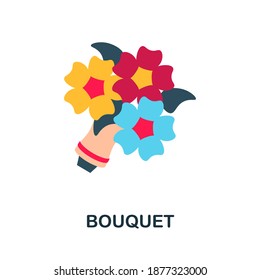 Icono de piso de ramo. Elemento de color sencillo de la colección de bodas. Icono de Bouquet creativo para diseño web, plantillas, infografías y más