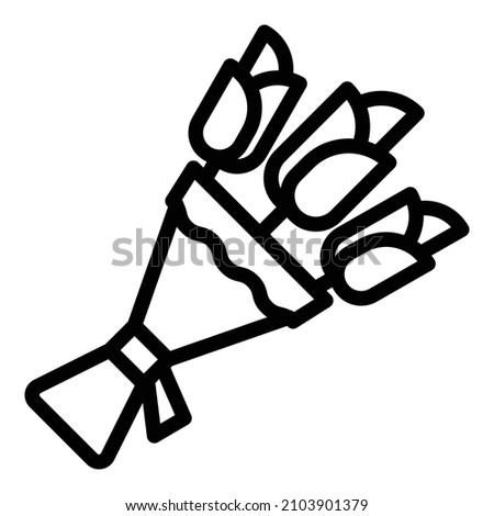 Bouquet Flat Icon Isolated On White Background