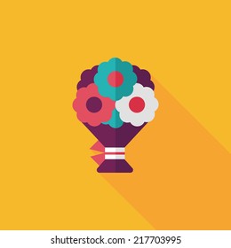 bouquet flat icon with long shadow,eps10