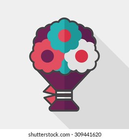 bouquet flat icon with long shadow,eps10