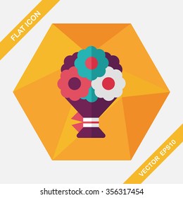 bouquet flat icon with long shadow,eps10