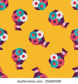 bouquet flat icon,eps10 seamless pattern background