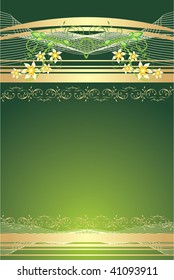 Bouquet with floral ornament. Background for card. Vector