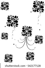 bouquet flower black vector