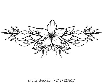 Bouquet Flower Line Art Illustration