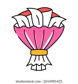 bouquet flower line icon vector. bouquet flower sign. isolated symbol illustration