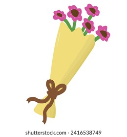 un ramo de flor rosa simple ilustración vectorial