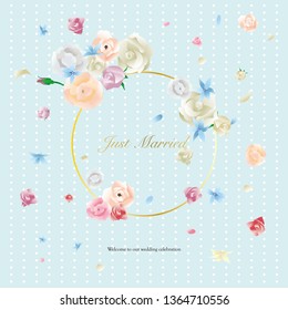 Bouquet and flower shower and a ring