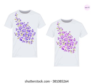 Bouquet, flower. Vector design for printing on T-shirts. Eps10 file comfortable for editing.