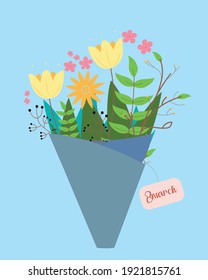 bouquet of flowers for 8 march