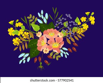 Bouquet of flowers and berries