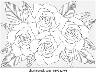 Bouquet of flowers in bloom. - Illustration