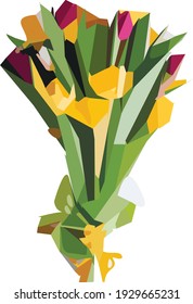 Bouquet de flores para felicitaciones, vector