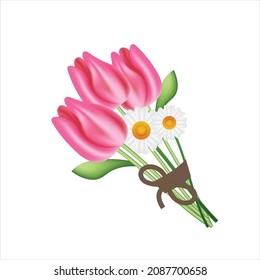 Bouquet Of Flowers Valentine’s Day special love appreciation, and happiness  icons isolated on white background. Use for text emoji emotion reactions chat comment social media app smart phone