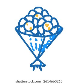 bouquet flowers doodle icon sketch vector. bouquet flowers sign. isolated symbol illustration
