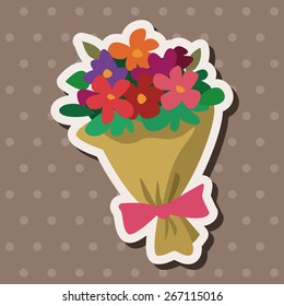 Bouquet of flowers flat icon elements background,eps10