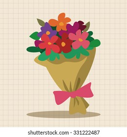 Bouquet Of Flowers Flat Icon Elements Background,eps10