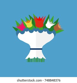 Bouquet of flowers. flat vector icon. illustration.