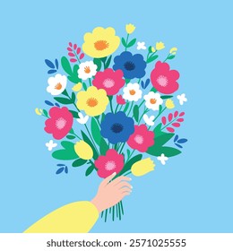 bouquet of flowers, bouquet as a gift, flowers, flower arrangement, flowers vector, flowers heart