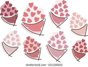 Bouquet of Flowers in a heart-shaped. Valentine's Day 　