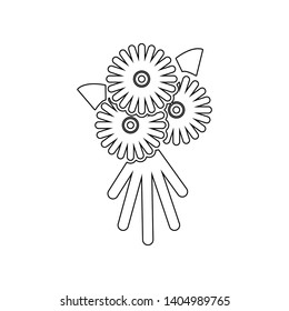 bouquet of flowers icon. Element of Theatre for mobile concept and web apps icon. Outline, thin line icon for website design and development, app development
