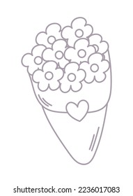 icono de flores de ramo aislado
