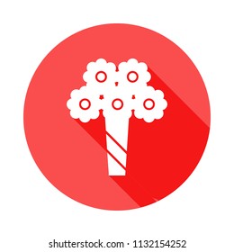 bouquet of flowers icon in Flat, Long shadow
